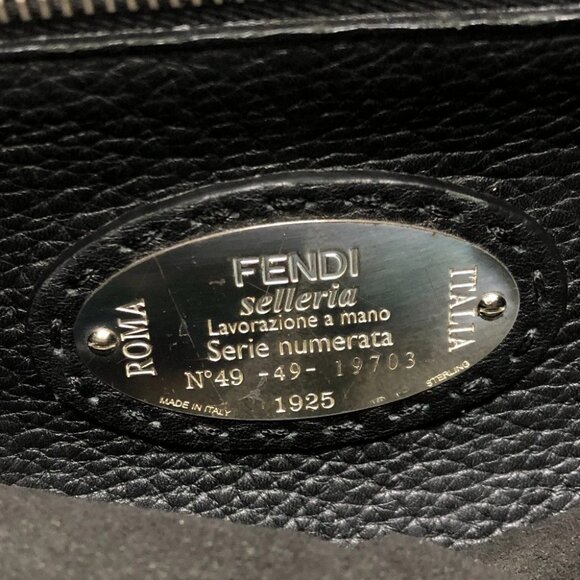 FENDI 7VA422 Selleria Peekaboo Fit Mini 2-way bag Hand Bag Leather Black - Picture 10 of 14